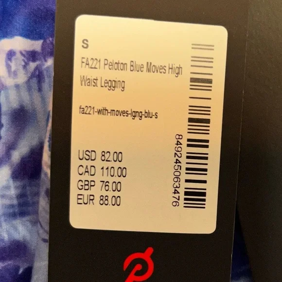 Peloton With Blue Moves High Waist Leggings Size Small NWT - Picture 11 of 11